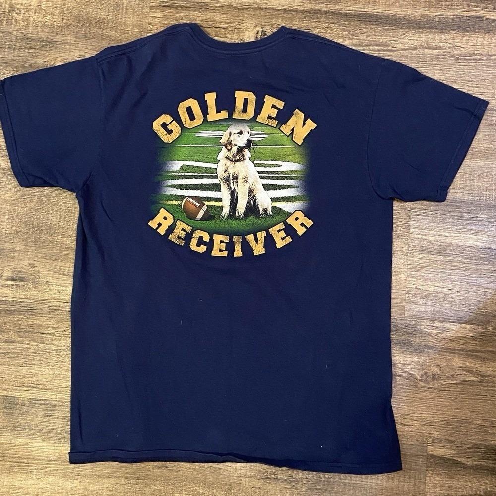 Saddlebred Golden Retriever Receiver Navy‎ Men's M Mens Medium Shirt